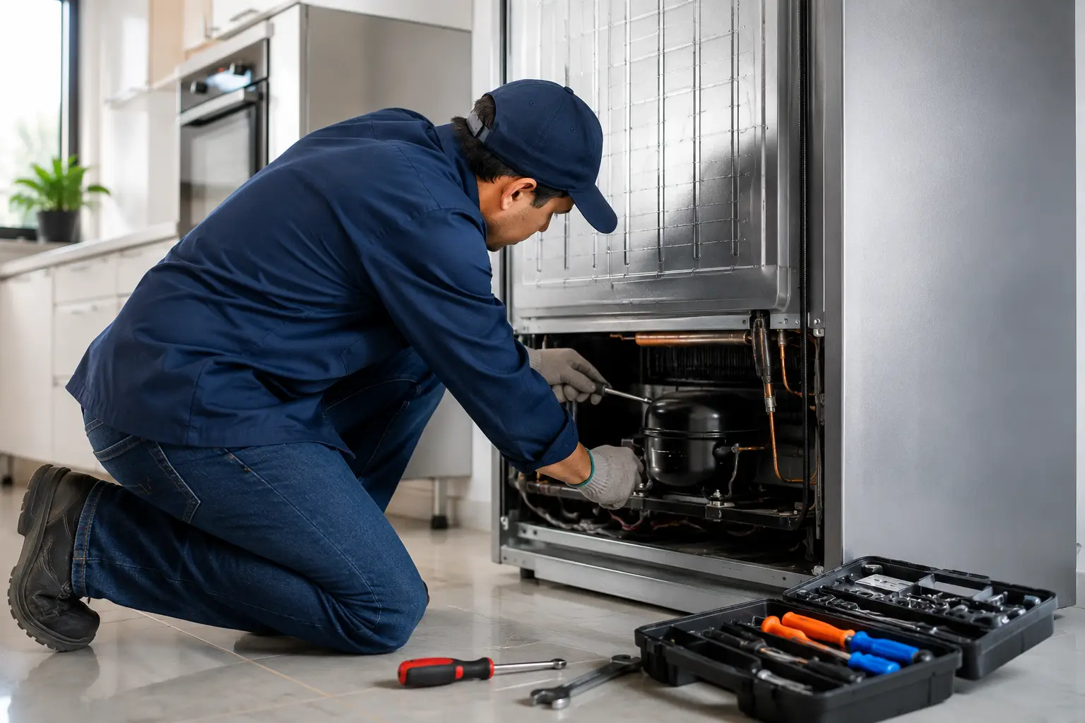 Equipo de técnicos de Refrigeración Mendoza trabajando en campo